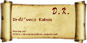 Drávecz Kabos névjegykártya